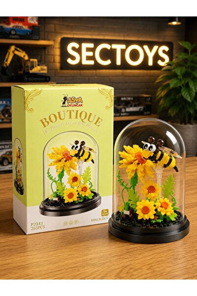 scntoys سلسلة الزهور من فانوسلو - مجموعة مكعبات بناء زهرة الشمس (253 قطعة)