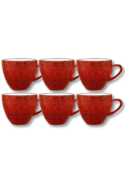 WILMAX ENGLAND Set 6 cești espresso porțelan Colorboom, Roșu, 75 ml, Wilmax