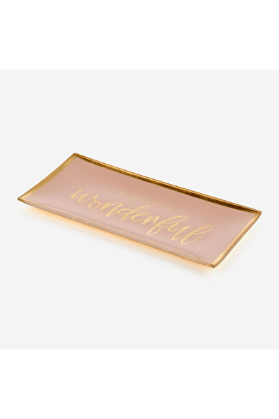 GIFT COMPANY Placă decorativă minunată din sticlă bej 10X0,8X21 Cm