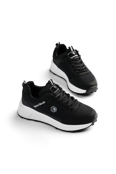 Tonny Black Unisex Black and White Comfortable Fit Flexible Orthopedic Sneaker