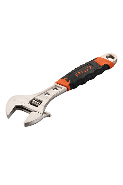 Lawazim Pro7 10inch Adjustable Wrench, 30mm Jaw, Fiber Handle and Ring Spanne...
