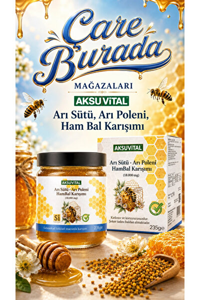 Aksu Vital Aksuvital - Arı Sütü & Arı Poleni Ham Bal Karışımı 235 Gr (18.000 ...