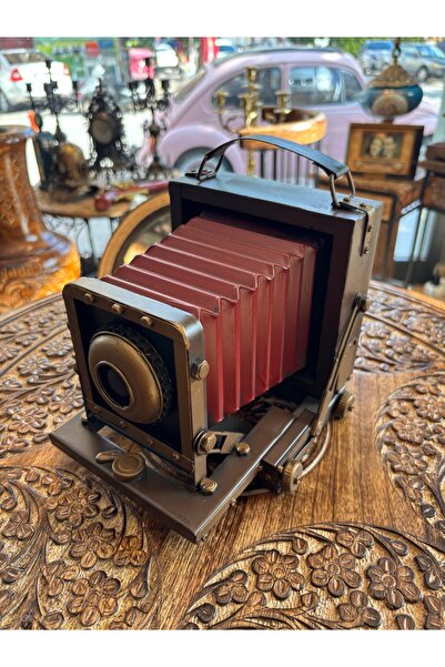 Vintage Dekoratif Metal Fotoğraf Makinesi