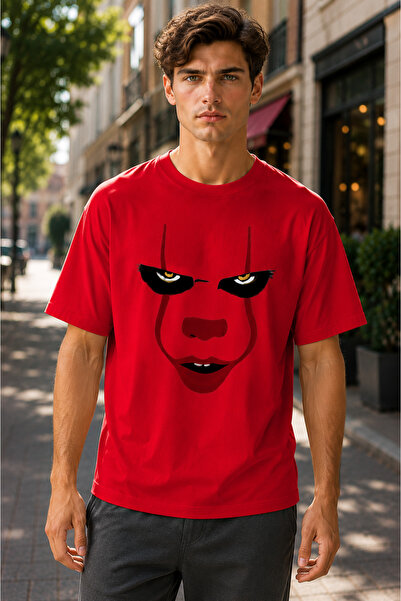 VODEXA Unisex Oversize T-Shirt Colorful Face Printed 100% Cotton T-Shirt Comf...
