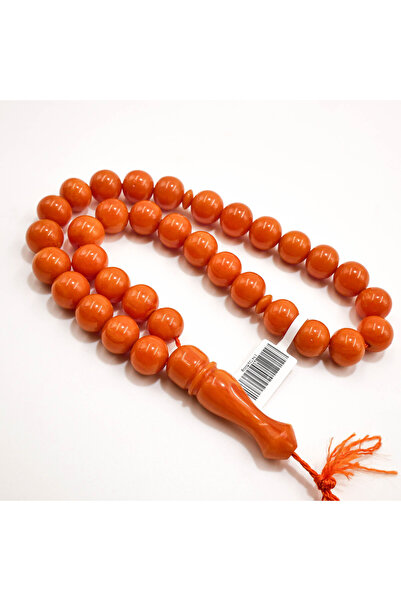 Generic Vintage Old Afghani Musk Rosary 33 Beads 12x11.5mm Orange Prayer Bead...