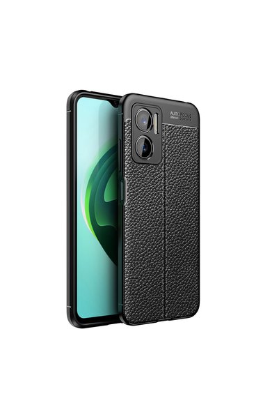 tekno grup Xiaomi Redmi Note 11E Case Leather Look Silicone with Camera Prote...