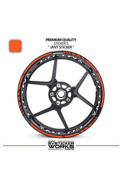 ARONA Yamaha Mt07 Wheel Sticker and Inner Text Printed Label Sticker Model Pr...