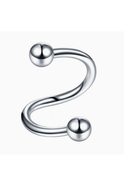 TakıLabirenti Kıvrımlı Çelik Spiral Piercing, Nose Piercing Tragus Helix Kıkı...