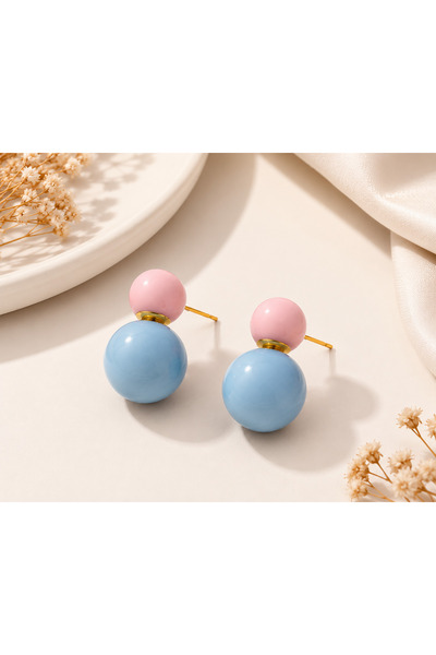 Archhazel Jewelery Xuping Colorful Ball Earrings Baby Blue Powder Pink