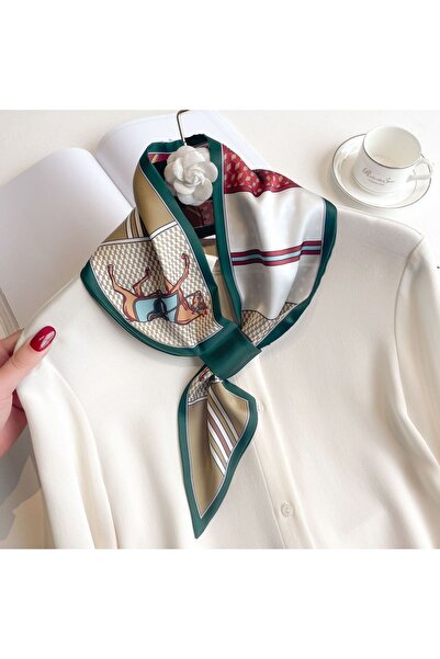 EMAYS DESIGN Premium Horse Patterned Tie Scarf |   Silky Textured Satin Neck ...