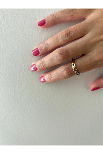 FASHION Chain Figure Adjustable Steel Gold Ring