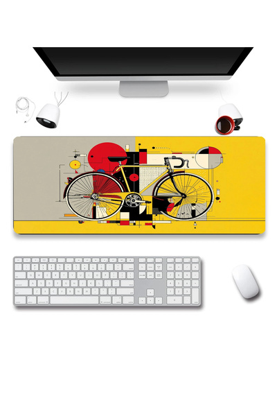 SonicTouch Keyboard Mousepad 32X70Cm Yellow Route Seamless Smooth Liquid-Proo...