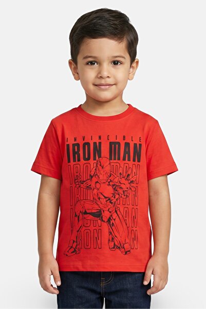 Marvel x Avengers Toddlers Boy Short Sleeve Iron Man Print T-Shirt, Red