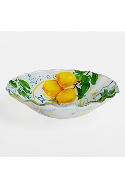 OEM Bol de sticlă cu model de lămâie Ø15x3.5cm - 290ml