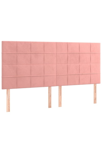 vidaxl Tăblie de pat roz 160x5x118/128 cm catifea