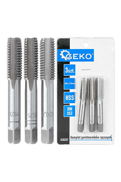 GEKO Set de tarozi pentru filetare manuală, M12 x 1.75 mm, 3 piese, G38321