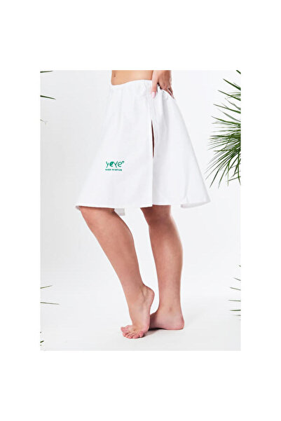 YEYE Made In Nature Fustă Saunamistress cu bandă elastică 100% bumbac Alb S