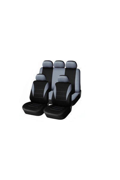 DELUXETUNING Set huse scaune auto, universale, fata-spate, Negru cu gri, mate...