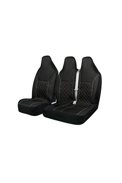 DELUXETUNING Set huse scaune auto, universale, fata 2+1, material textil, neg...