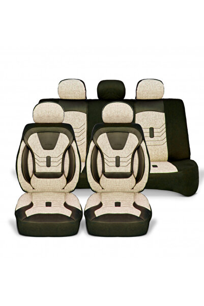 DELUXETUNING Set huse scaune auto universale seria KETEN, material textil bej...