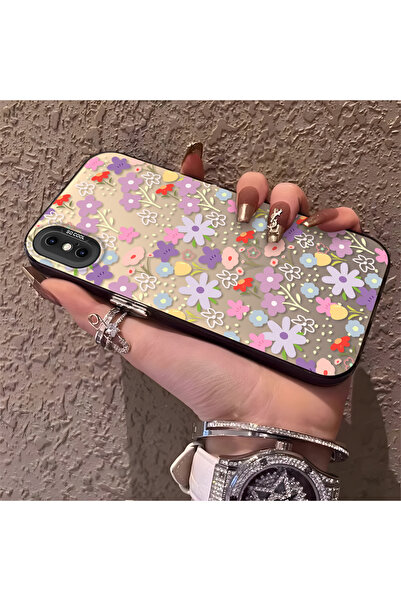 PATTERNOVA iPhone XS Max Uyumlu Tam baskılı küçük çiçek sert kılıf, basit tam...