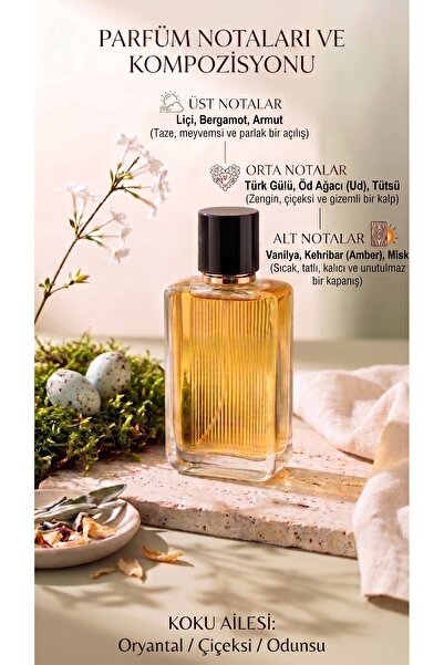 DOA KOZMETİK ELİNA DELUX Kadın Parfümü EDP 50 ml - Türk Gülü, Liçi ve Vanilya...