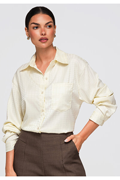 OMBRE Cămașă de damă, croială oversized, mânecă lungă, cu nasturi OW-SH-E0056