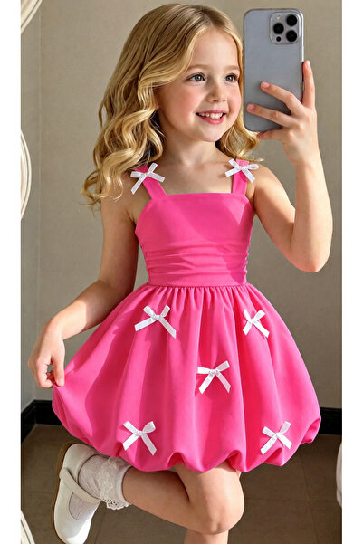 Keywest Girl's Bow Detailed Balloon Dress