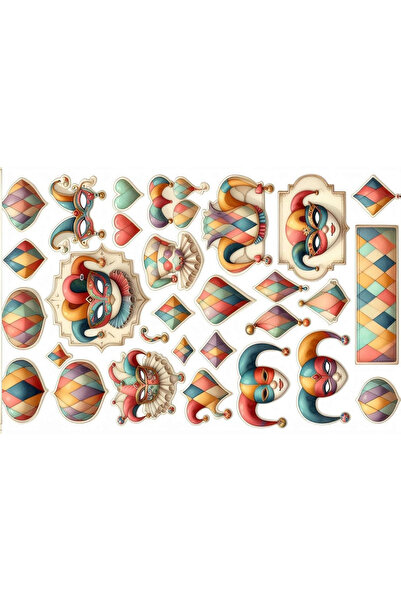 TELLGRAF مجموعة ملصقات بتصميم المهرج (21×31 سم، مجموعة واحدة)