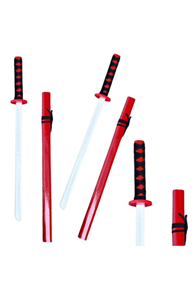 LEAN Katana roșie din lemn cu teacă, 70 cm, 22124