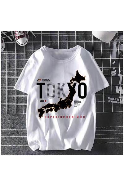 bellanova Unisex πολύχρωμο μπλουζάκι με στάμπα Oversize Streetwear Άνετη εφαρ...