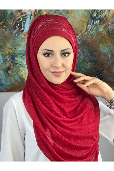MY UKİYO STORE Tesettür Abiye Çapraz Drapeli Taş Baskı Şal