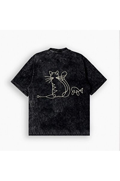 bellanova Unisex πολύχρωμο μπλουζάκι με στάμπα Oversize Streetwear Άνετη εφαρ...