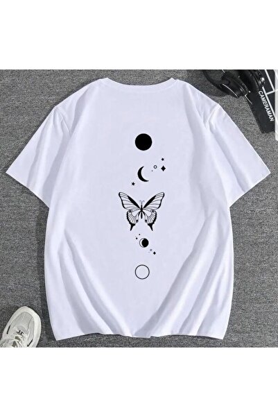 bellanova Unisex πολύχρωμο μπλουζάκι με στάμπα Oversize Streetwear Άνετη εφαρ...