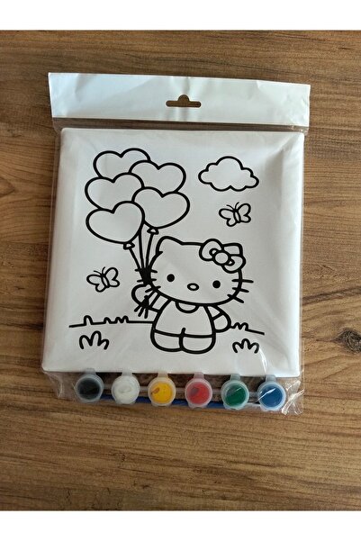 Hello Kitty Balon Tuval Boyama