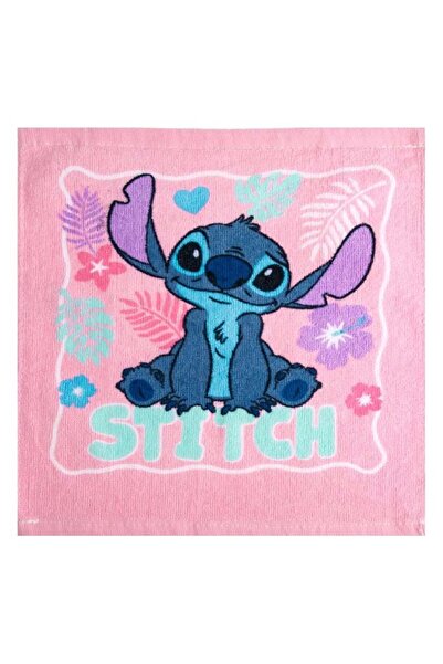 Lilo & Stitch Prosop de bumbac roz cu model cusut pentru fete 30 x 30 cm