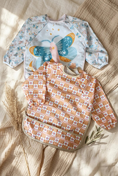 eco port Set of 2 Liquid-Proof Long Sleeve Bibs - Blw Compatible Stain-Proof ...