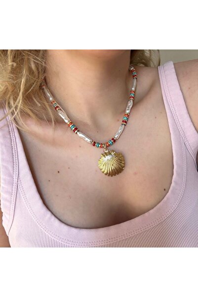 Alice İsstanbul Mussel Tip Colored Bead Necklace