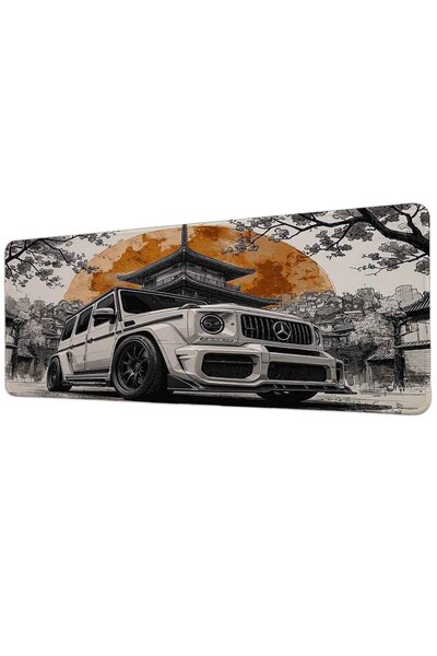 gxe.art Mercedes G63 Japanese Temple 40x90 Cm Mousepad pentru jucători Bază a...