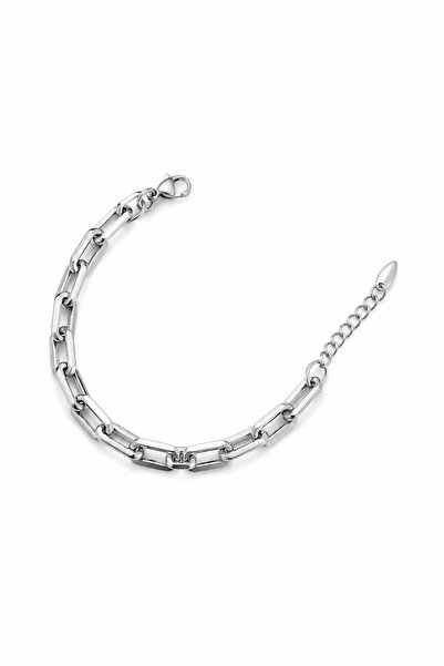 Balenbi Jewelry Silver Color Rectangle Ring Chain Stainless Steel Women's Bra...