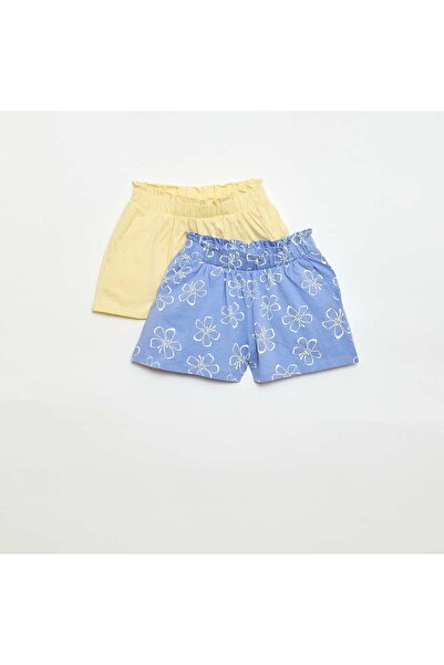 KIABI 2-Pack Elastic Waist Shorts BLUE