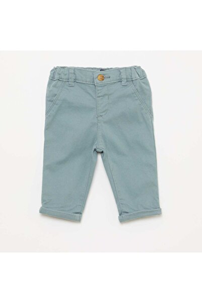 KIABI Straight-Leg Stretch Cotton Chinos BLUE