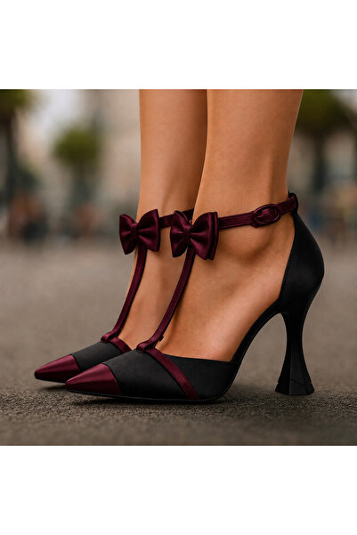 Famels Milano High Heeled Shoes with Special Bow Detail Kafın Evening Dress S...