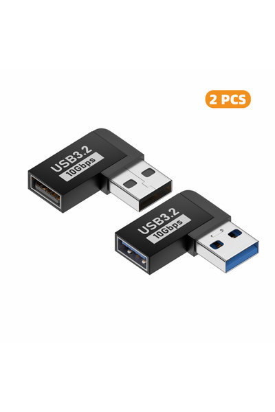 Choice5 2xAM-AG-CW-HZ 90 Degree USB 3.0 Male to Female Right Angle Extension ...