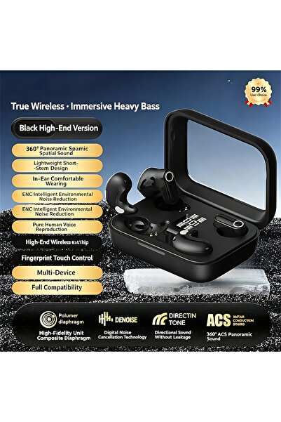 Choice4 B48 Black Wireless Earphones Open In-ear Type HIFI Bass 2in1 Bluetoot...
