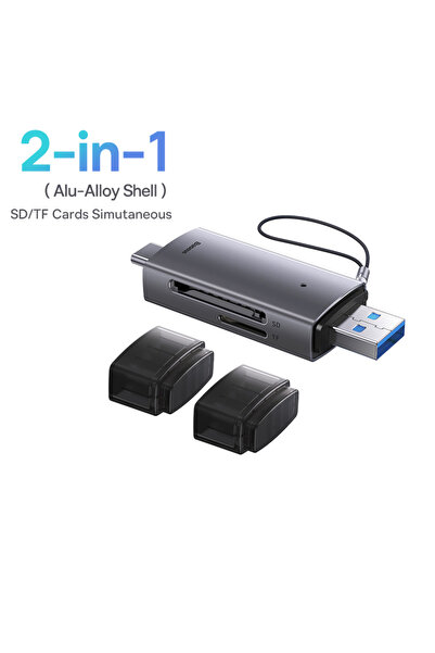 Choice قارئ بطاقات BASEUS 2 في 1 من نوع USB C و USB3.0 لبطاقات SD وMicro SD و...