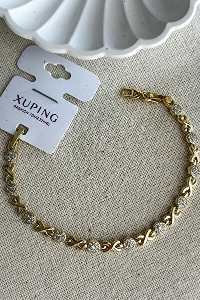 Modacaprea Xuping 14K Taşlı Sonsuzluk Zincir Kadın Bileklik 17+2 cm | Kararma...
