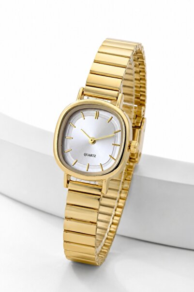 SHAKA Gold Shk4002 Cornered Case, Metal Strap, Wristwatch
