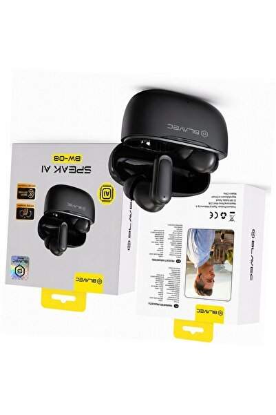 Blavec Căști traducătoare negre TWS BW-08 cu AI pentru iPhone 14 Plus