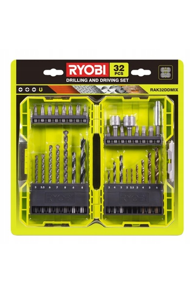 RYOBI RANMI RYOBI RAK32DDMIX Set de burghie și biți 32 piese